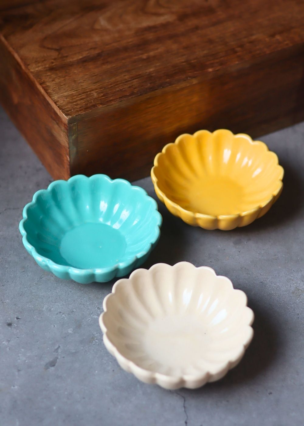Set of 3 - Ice Cream Bowls handmade in India
