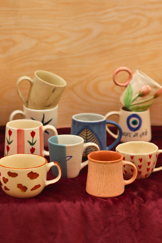Set of 10 Summer Bliss Mugs combo (for the price of 7) handmade in India