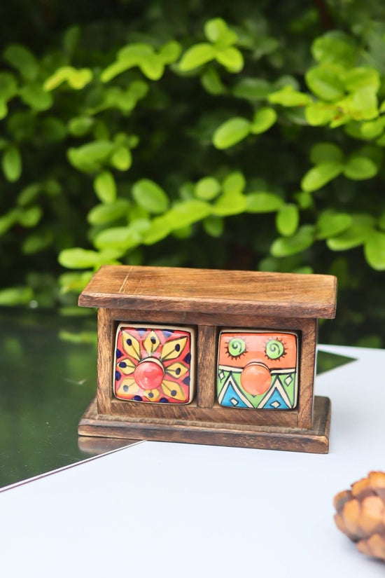 Wooden Decor Drawer – Artistic Bloom handmade in India