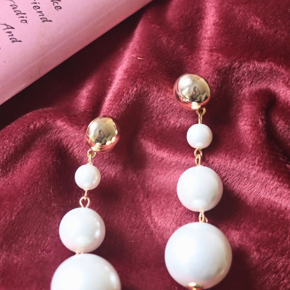 Handmade Dangling Pearl Earrings