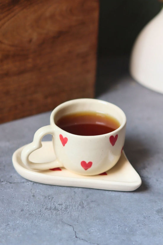 Handmade Valentino Mug & handmade Dessert Plate
