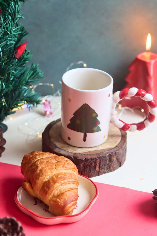 The OG Christmas Mug & Jingle Handmade Dessert Plate handmade in india