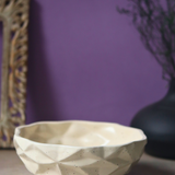 Handmade ceramic white diamond bowl - large