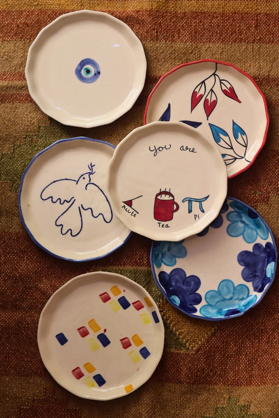 Set of 6 Blue Plates (For the price of 5) handmade in India