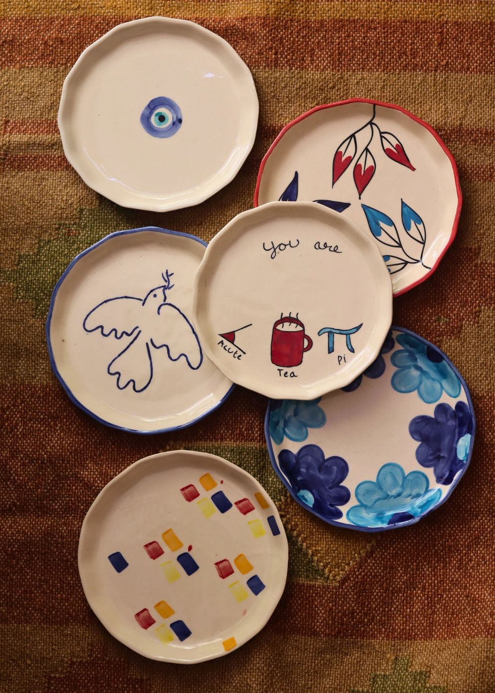 Set of 6 Blue Plates (For the price of 5) handmade in India