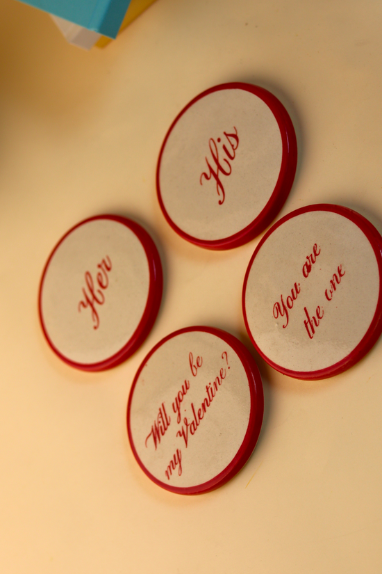 handmade coasters set of 4 with lovely sentense