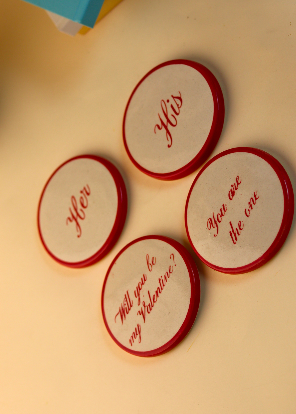 handmade coasters set of 4 with lovely sentense