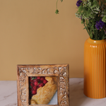 carved floral square frame made by wooden