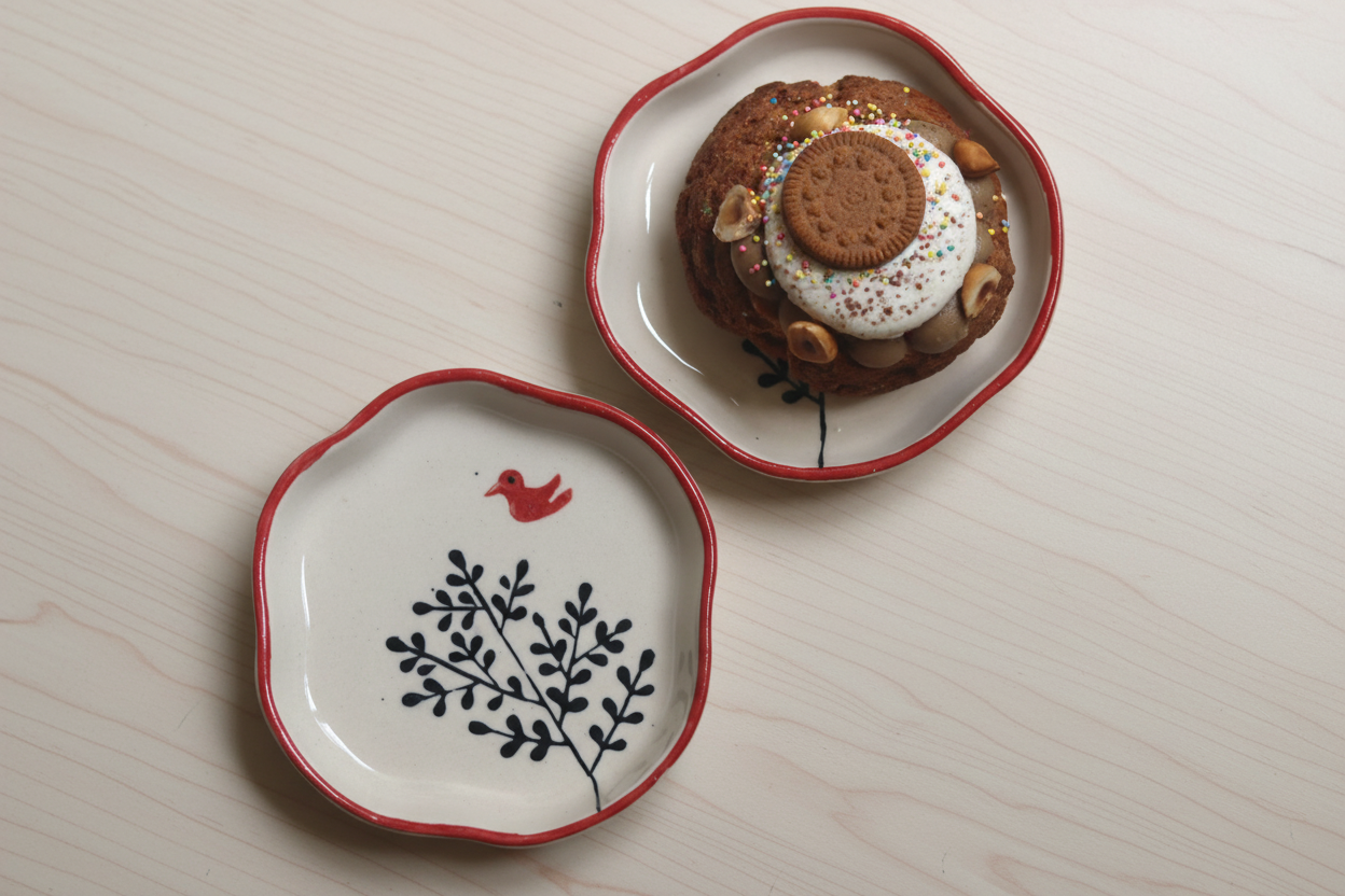 Birdie- Handmade Dessert Plate