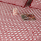 Red ethnic Block Printed Bedsheet