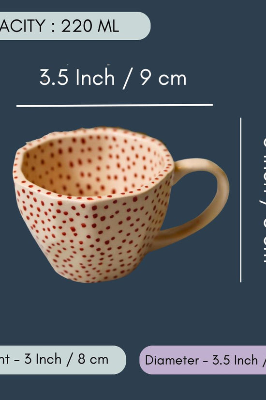 Deep Red Polka Mugs