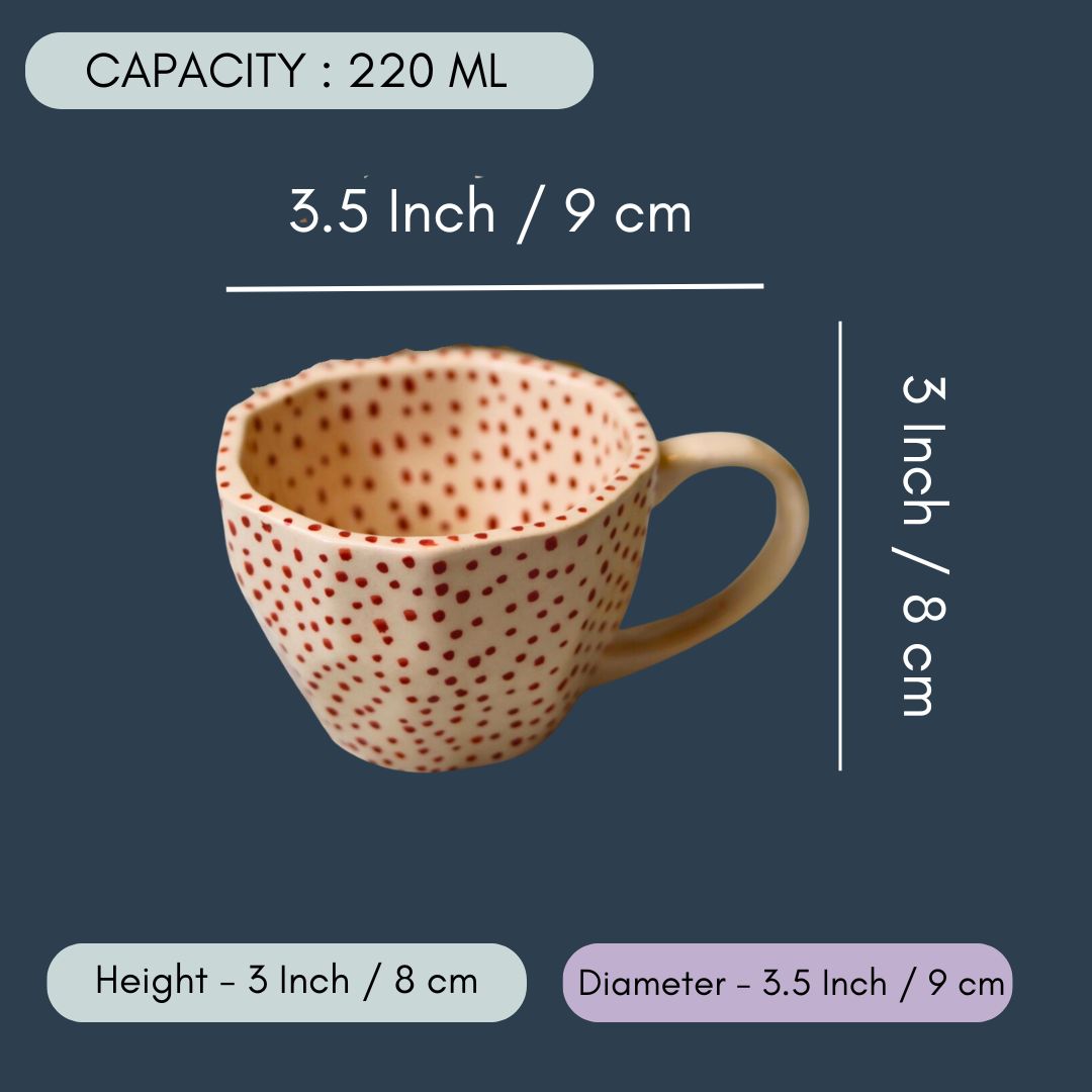 Deep Red Polka Mugs