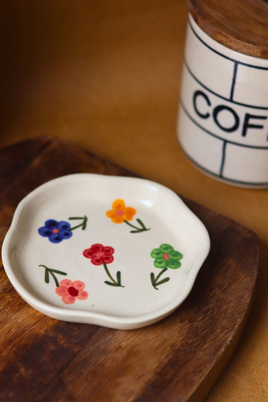 Floral Blossom Handmade Dessert Plate handmade in india