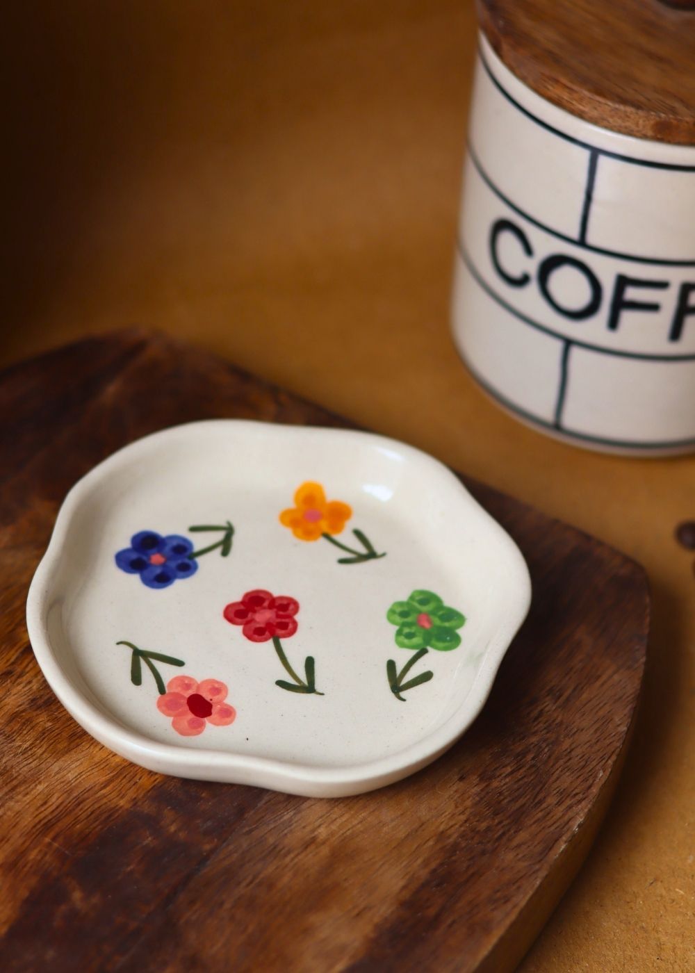 Floral Blossom Handmade Dessert Plate handmade in india