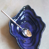 Wavy Blue Bowl With Spoon
