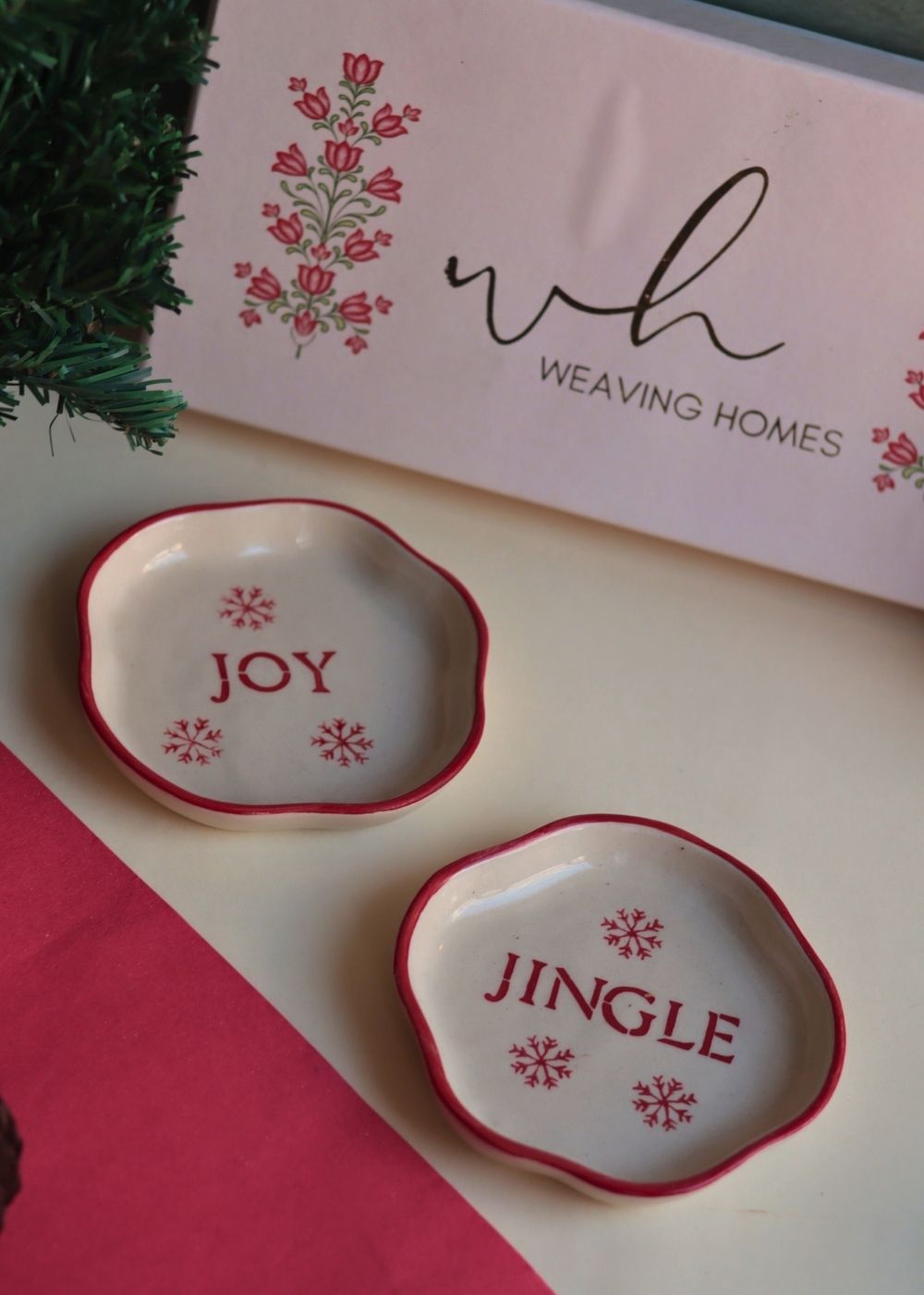 Jingle & Joy Handmade Dessert plate in a Gift Box with premium quality material