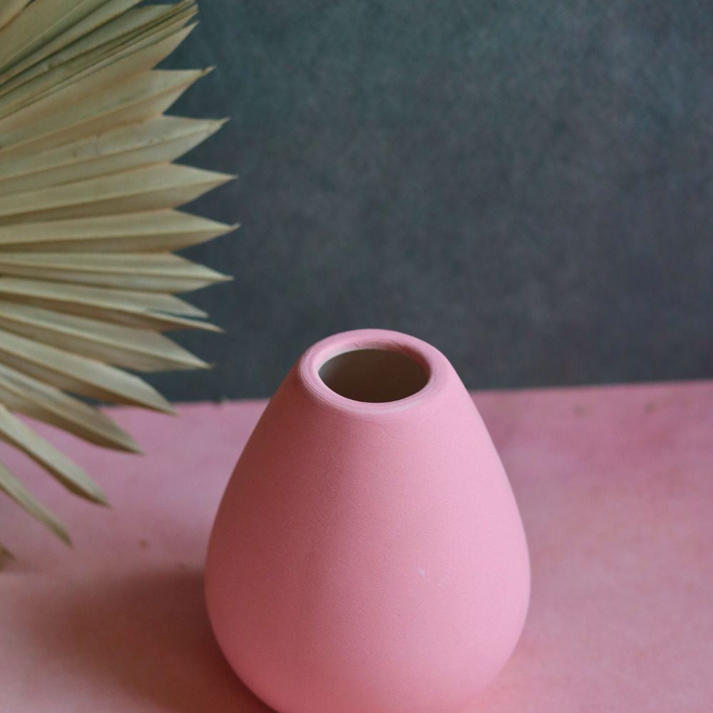 esoteric vase tall pink made by ceramic 