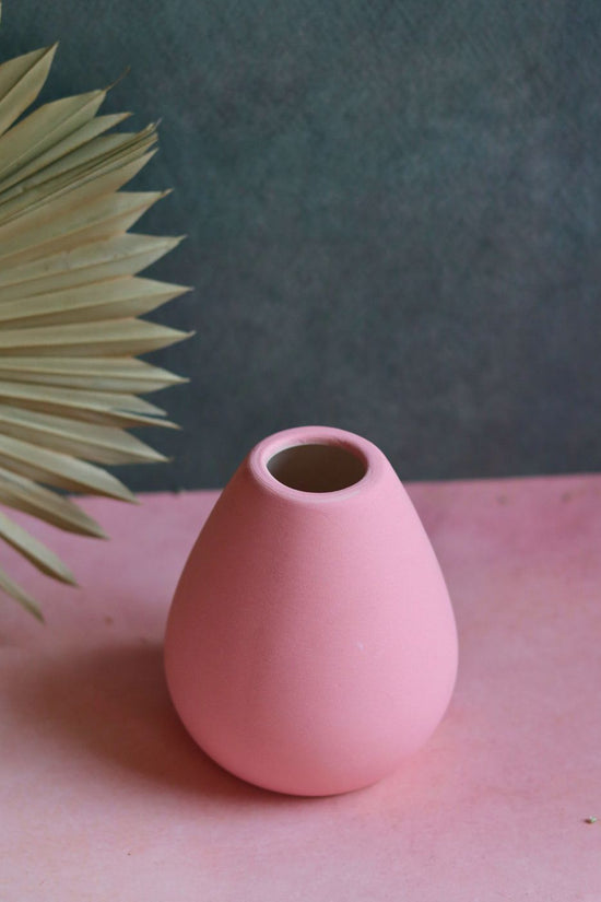 esoteric vase tall pink made by ceramic 