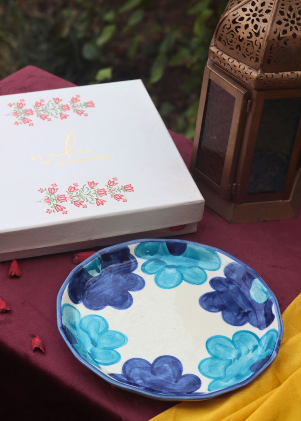 Blue Floral Plate in a premium Gift Box for this festival