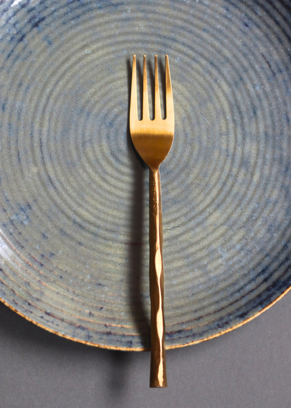 Stunning design gold hammered fork 