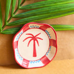 Palm Handmade Dessert Plate made by ceramic