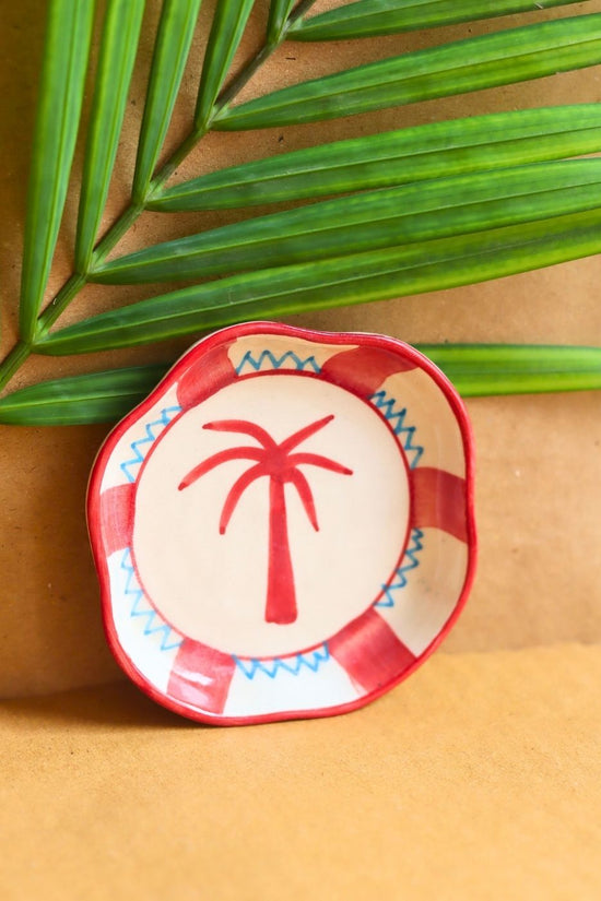 Palm Handmade Dessert Plate made by ceramic