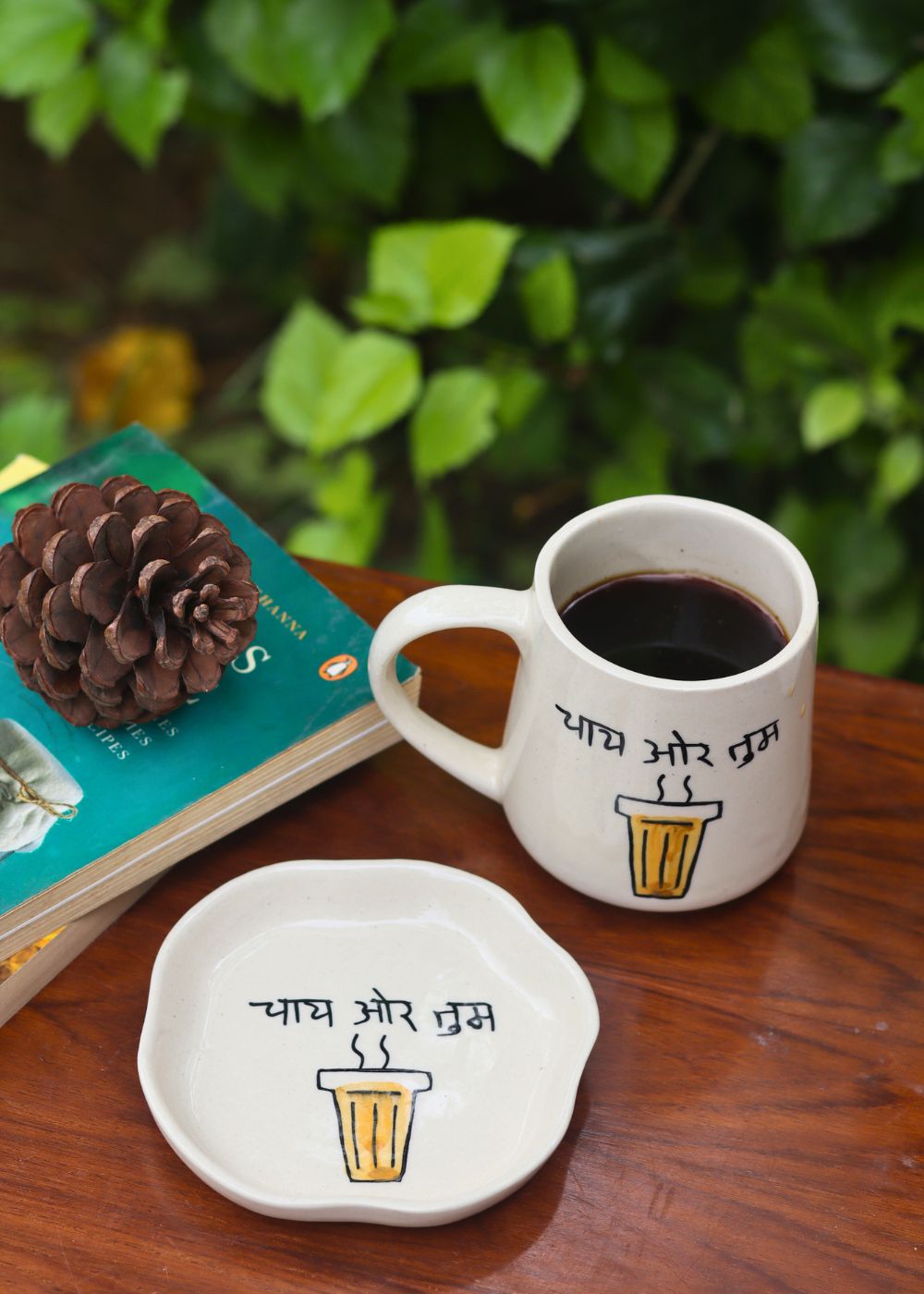 Chai or Tum Mug & Handmade Dessert Plate - The Chai Lovers Edit handmade in india