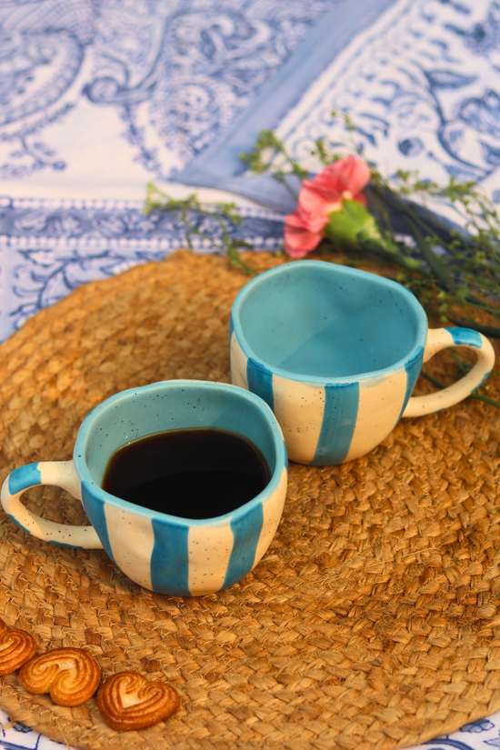 Sky Blue Cappuccino Mugs