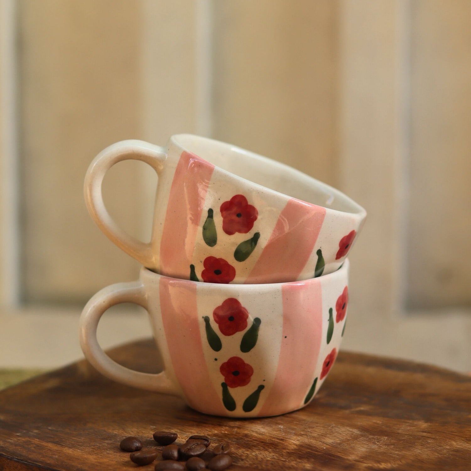Pastel tulip Mug made by ceramic
