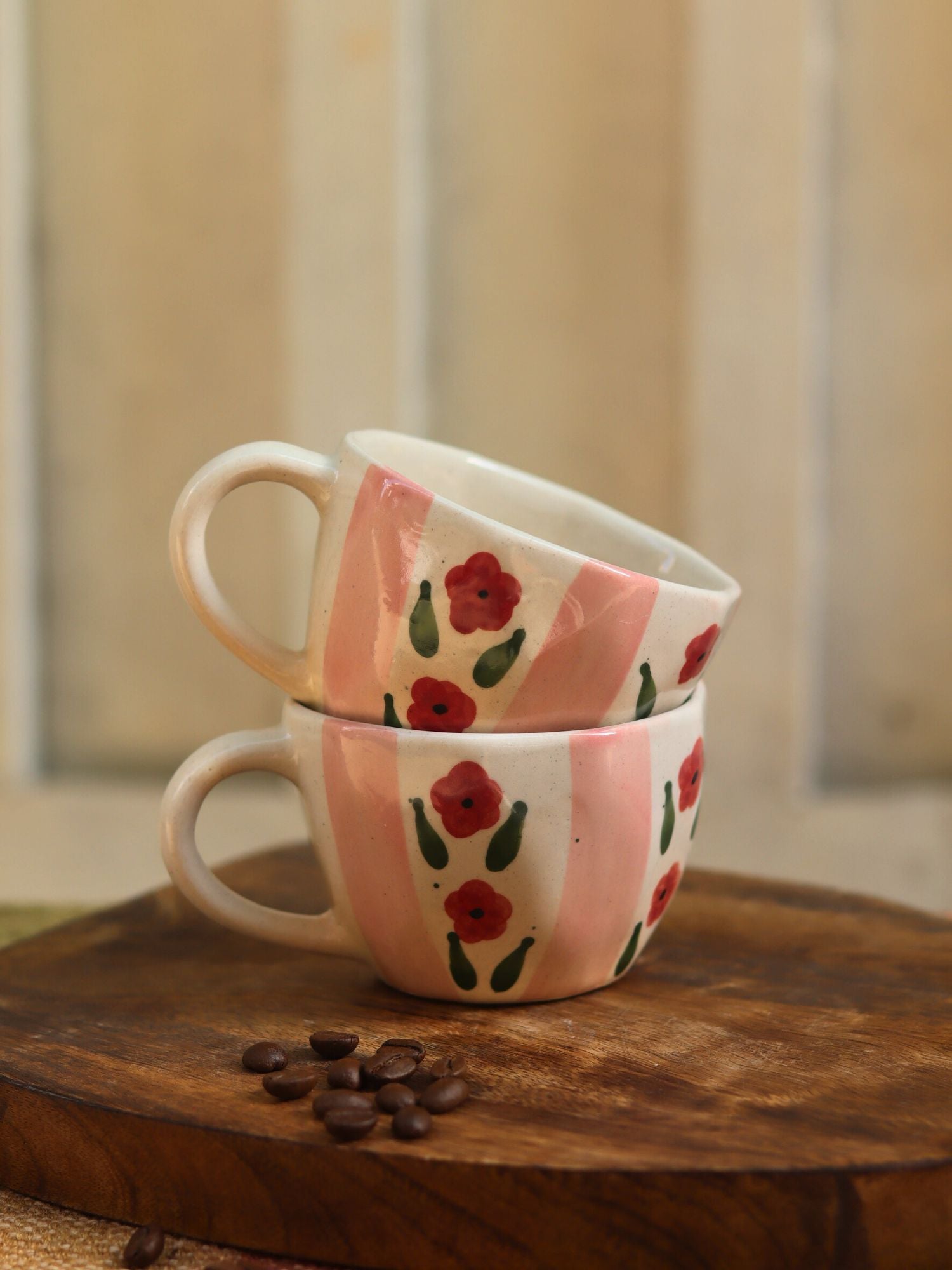 Pastel tulip Mug made by ceramic