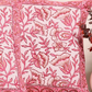 pink amaryllis block printed cushion cover