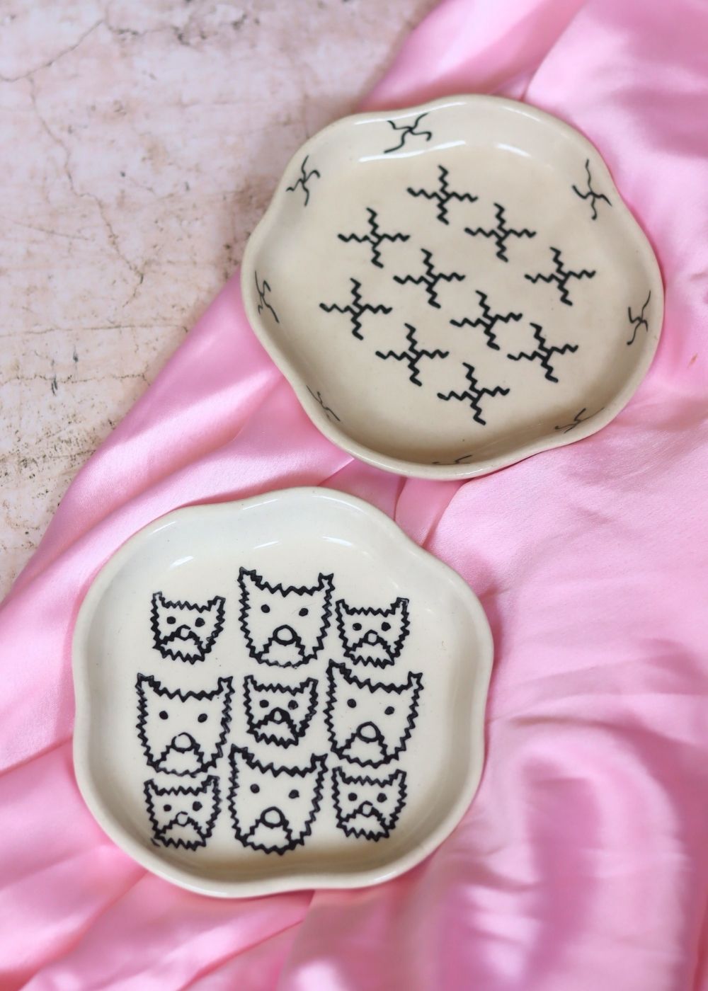 Crosses & Cats Handmade Dessert Plate with premium quality Material