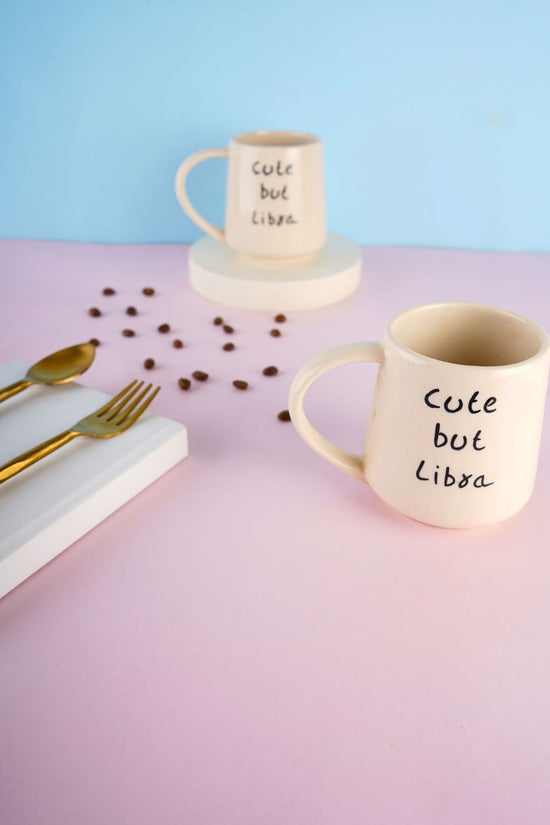cute but libra mug handmade in india