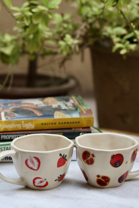 strawberry & anar mug set of two