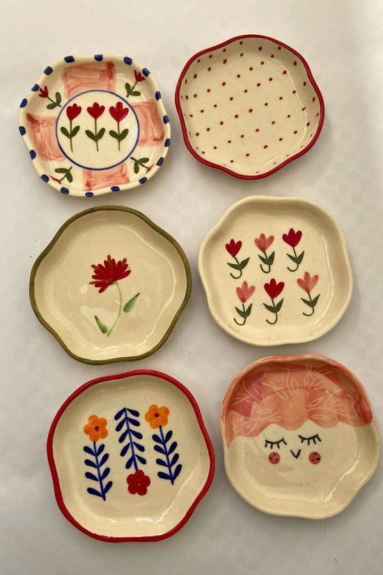 Set of 6 Floral Dreams Handmade Dessert Plate (for the price of 5) handmade in india