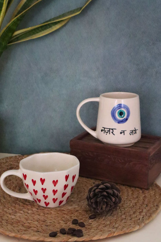 set of 2 ceramic mugs handmade in india