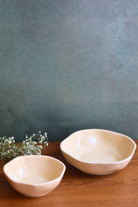 basic creamy bowls handmade in india