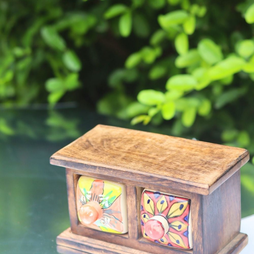 Wooden Decor Drawer – Tribal Hues made by wooden