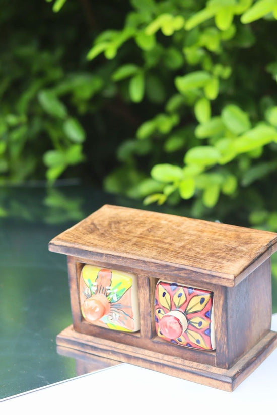 Wooden Decor Drawer – Tribal Hues made by wooden