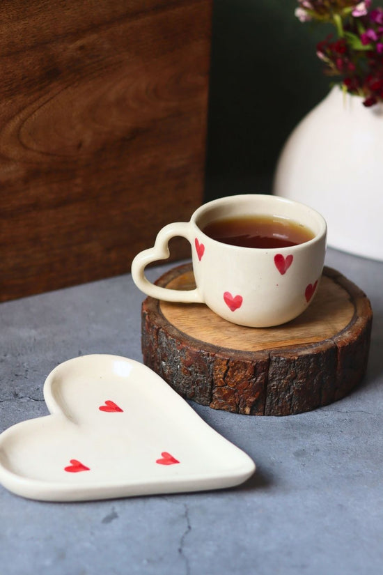 Valentino Mug & handmade Dessert Plate made by Ceramic