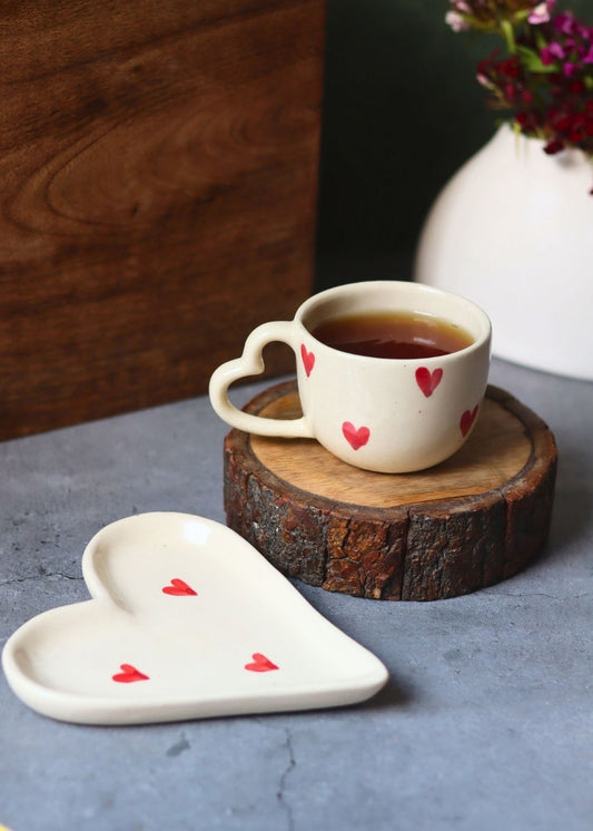 Valentino Mug & handmade Dessert Plate made by Ceramic