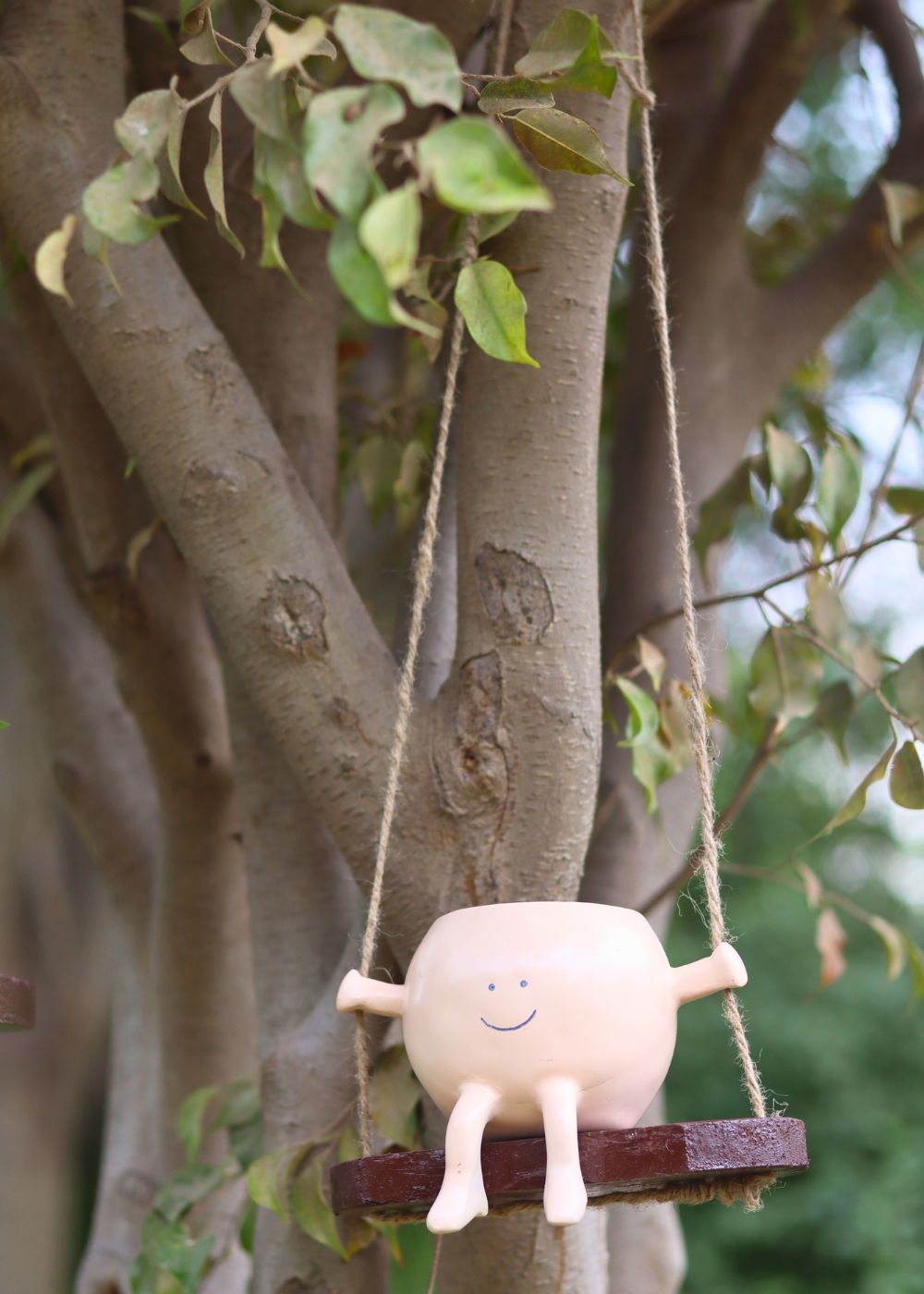 smiley hanging planter handmade in india