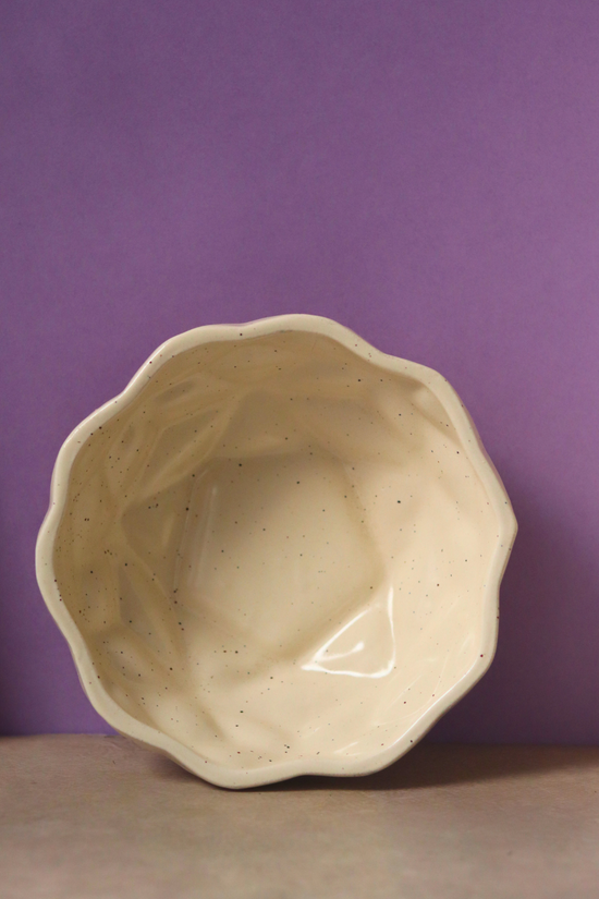 Handmade ceramic bowl white color - large