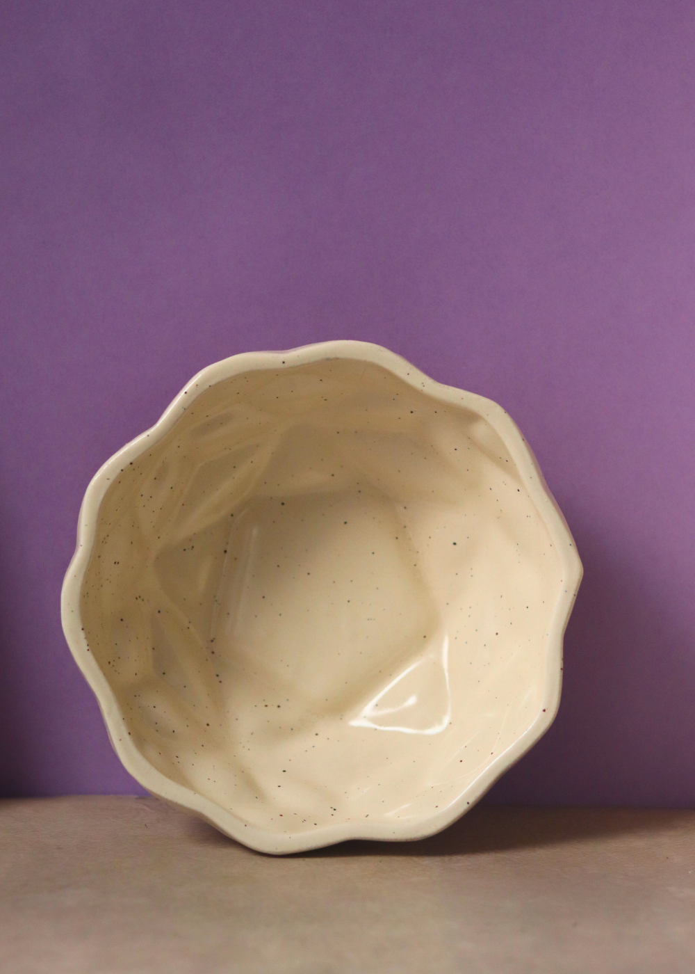 Handmade ceramic bowl white color - large