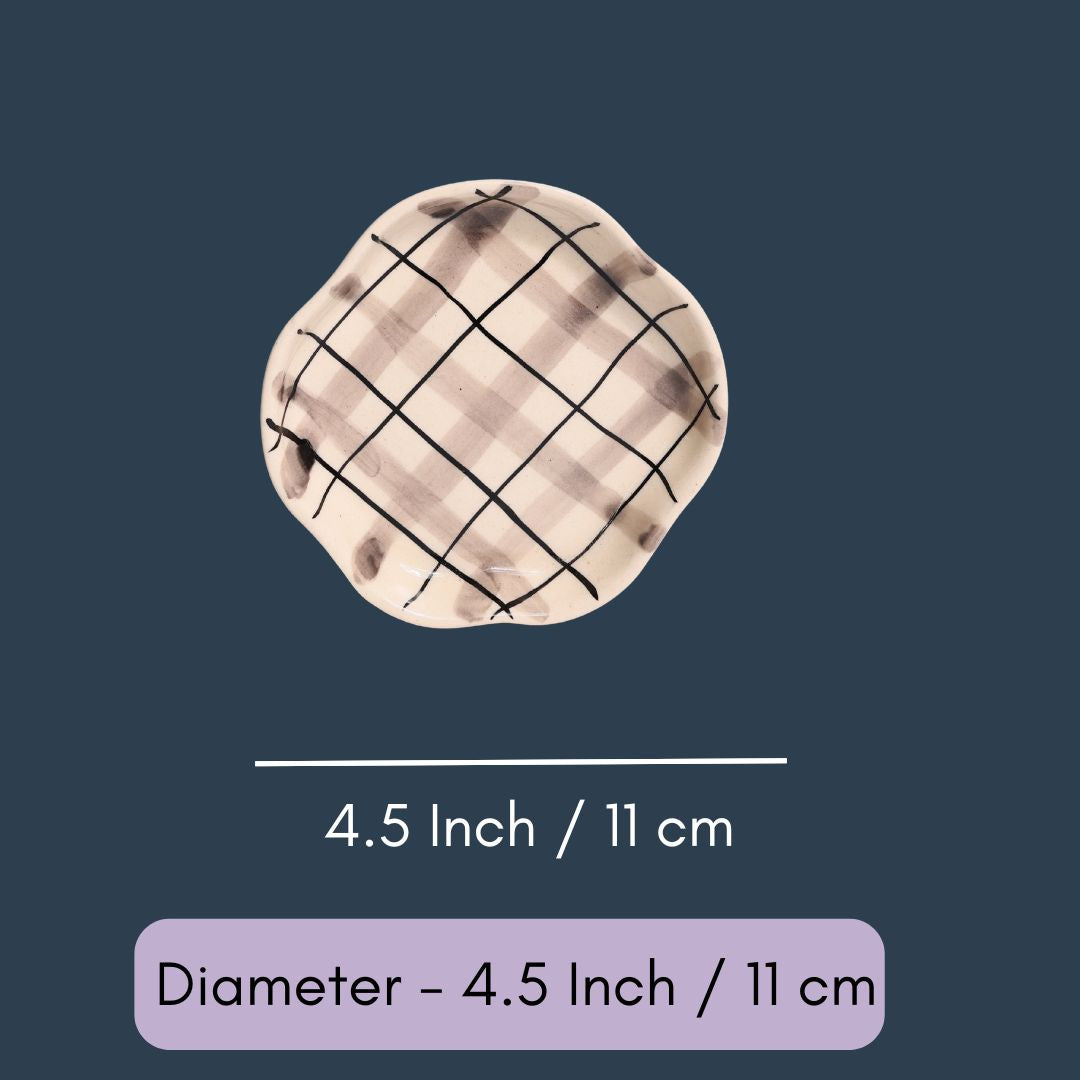 Checks handmade Dessert Plate