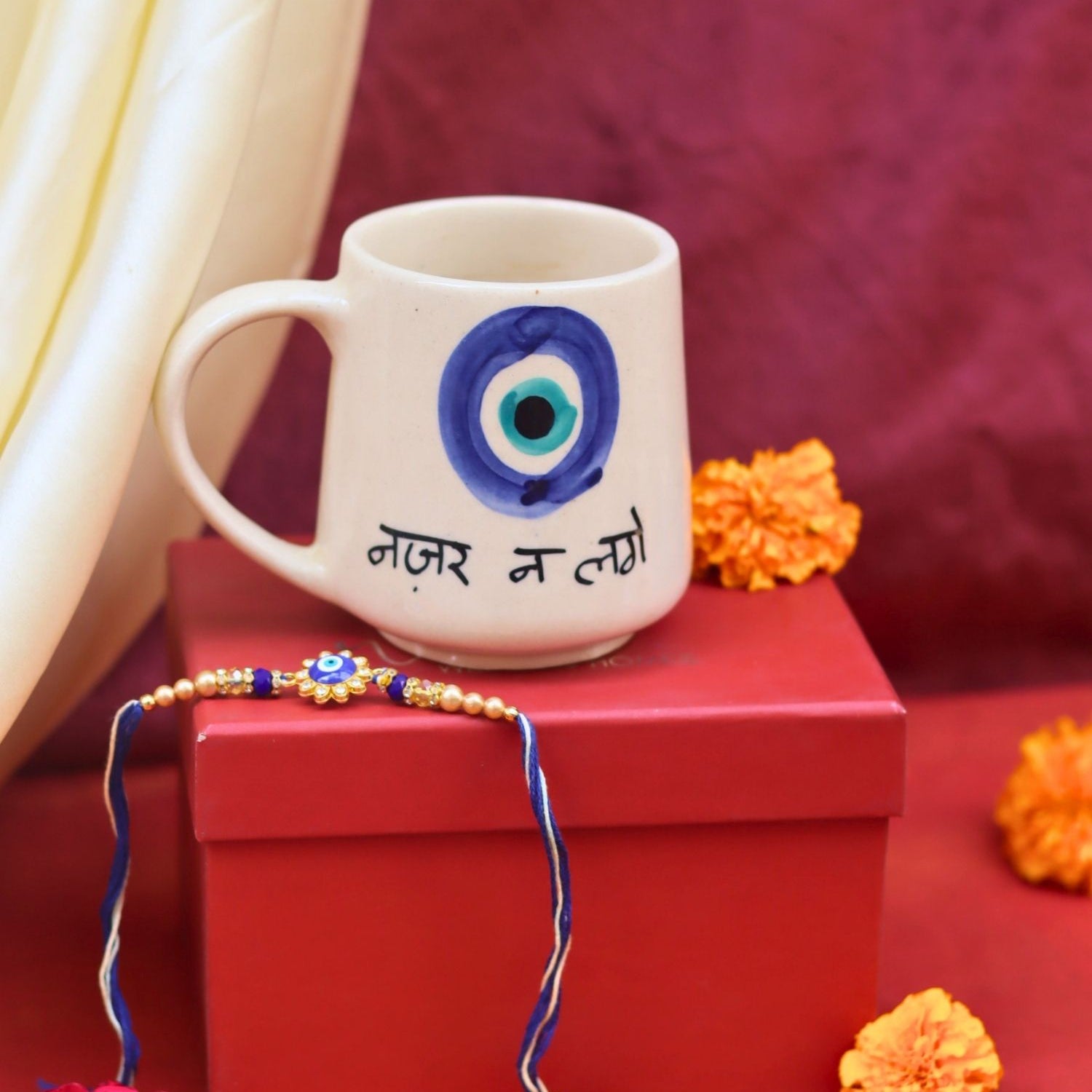handmade Nazar Na lage Rakhi gift box