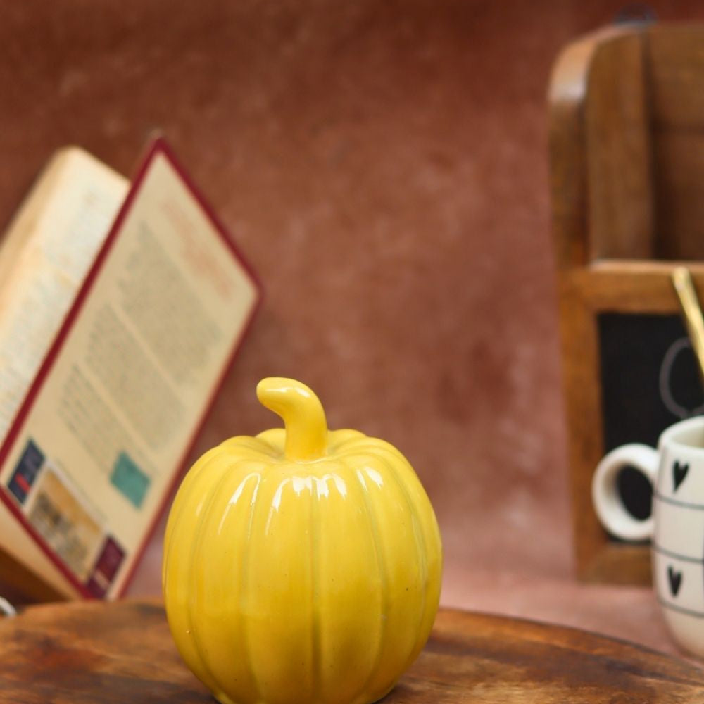 Yellow pumpkin made by ceramic