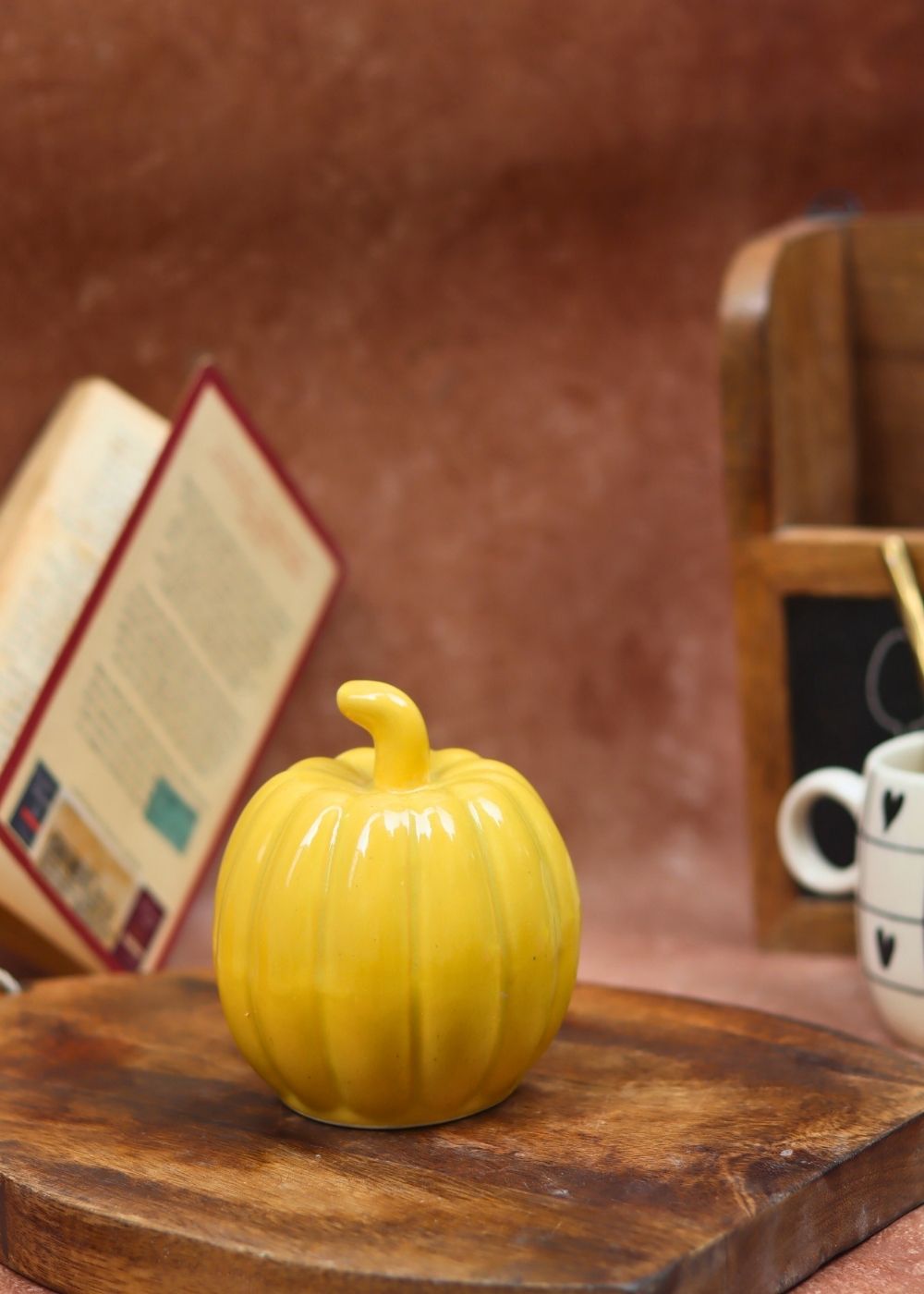Yellow pumpkin made by ceramic