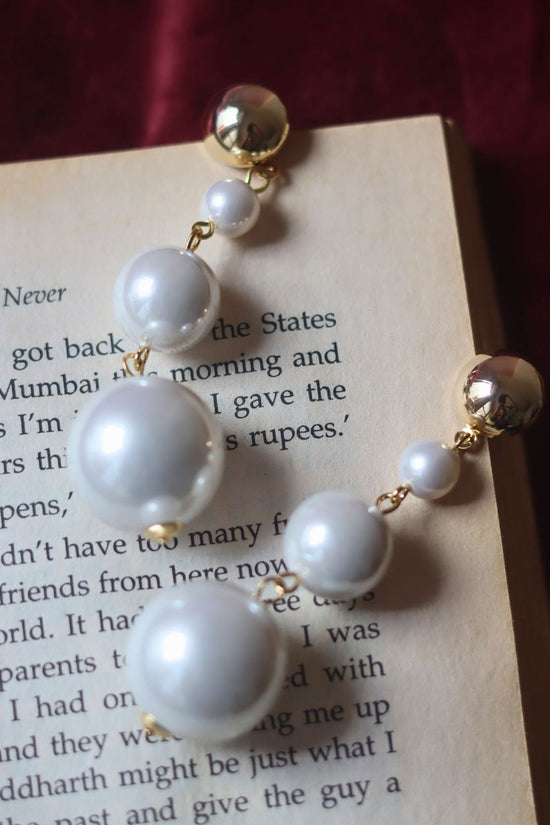 Dangling Pearl Earrings handmade in India
