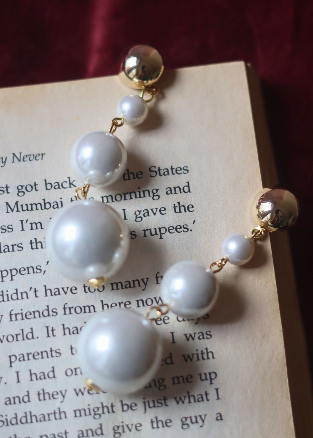 Dangling Pearl Earrings handmade in India